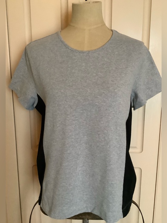 L.L. Bean Tops - L.L. Bean Shirt Top-Gray with Black Panels-Round Neck-Cotton Spandex Blend-L
